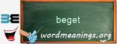 WordMeaning blackboard for beget